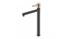 IMEX wash basin mixer MILOS XL Matt Black/Rose Gold BDY027-3NOR