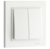 Mono Electric Выключатель  2-х  клавишный 500-001925-102 белый