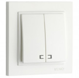 Mono Electric Two Way Switch Illuminated 500-001925-103 անջատիչ 2տ լույսով белый