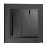 Mono Electric L/D TRIPLE SWITCH(3 GANG 1 WAY) (MECHANISM + COVER PLATE) FUME 500-002022-114