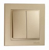 Mono Electric L/D DOUBLE WAY SWITCH (MECHANISM + COVER PLATE)TITANIUM 500-002225-102