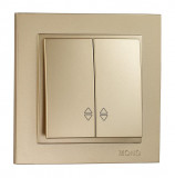 Mono Electric L/D 2 GANG 2 WAY SWITCH (MECHANISM + COVER PLATE) TITANIUM 500-002223-111