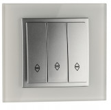 Mono Electric L/D TRIPLE SWITCH(3 GANG 2 WAY)  (MECHANISM + COVER PLATE)SILVER 500-002102-108
