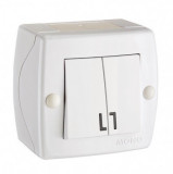 Mono Electric Double One Way Switch white 104-010101-102