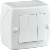 Mono Electric Triple One Way Switch white 104-010101-114