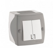 Mono Electric Double One Way Switch grey 104-020001-102