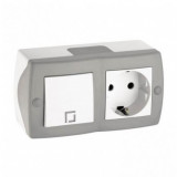 Mono Electric OCTANS ONE WAY SWITCH & SOCKET OUTLET (EARTHED) GREY  104-020001-180