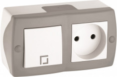 Mono Electric OCTANS ONE WAY SWITCH & SOCKET OUTLET GREY 104-020001-185