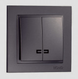 Mono Electric L/D DOUBLE WAY SWITCH ILLUMINATED (MECHANISM + COVER PLATE) FUME 500-002025-103