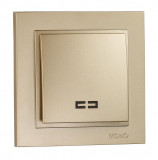 Mono Electric L/D ONE WAY SWITCH - ILLUMINATED (MECHANISM + COVER PLATE) TITANIUM 500-002225-101