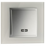 Mono Electric L/D ONE WAY SWITCH - ILLUMINATED (MECHANISM + COVER PLATE) SILVER 500-002125-101