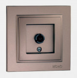 Mono Electric L/D TV SOCKET OUTLET - END OF LINE  (MECHANISM + COVER PLATE) LIGHT FUME 500-002305-138