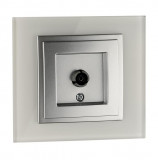 Mono Electric L/D TV SOCKET OUTLET - END OF LINE (MECHANISM + COVER PLATE)  silver 500-002105-138
