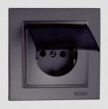 Mono Electric L/D  SOCKET OUTLET EARTHED WITH PROTECTION COVER (MECHANISM + COVER PLATE) FUME500-002021-118