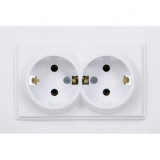 Mono Electric Double Socket Outlet Earthed white 102-190004-120
