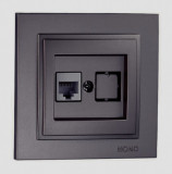 Mono Electric L/D DATA SOCKET OUTLET  (MECHANISM + COVER PLATE) FUME 500-002005-125