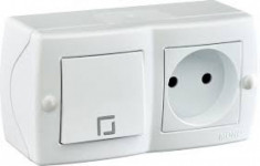 Mono Electric ONE WAY SWITCH & SOCKET OUTLET WHITE 104-010101-185