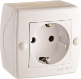 Mono Electric One Way Socket Outlet Earthed white 104-010107-117