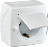 Mono Electric One Way Socket Outlet Earthed with Cover white 104-010107-118