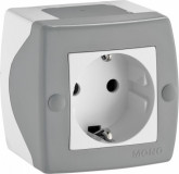 Mono Electric One Way Socket Outlet Earthed grey 104-020007-11