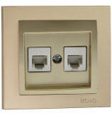 Mono Electric L/D TWO WAY DATA SOCKET OUTLET  (MECHANISM + COVER PLATE) TITANIUM 500-002205-126