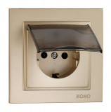 Mono Electric L/D  SOCKET OUTLET EARTHED WITH PROTECTION COVER TITANIUM 500-002221-118