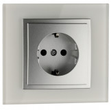 Mono Electric L/D SOCKET OUTLET EARTHED (MECHANISM + COVER PLATE)SILVER 500-002121-117