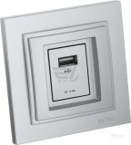 Mono Electric L/D USB CHARGE SOCKET(MECHANISM+COVER) silver 500-002105-177